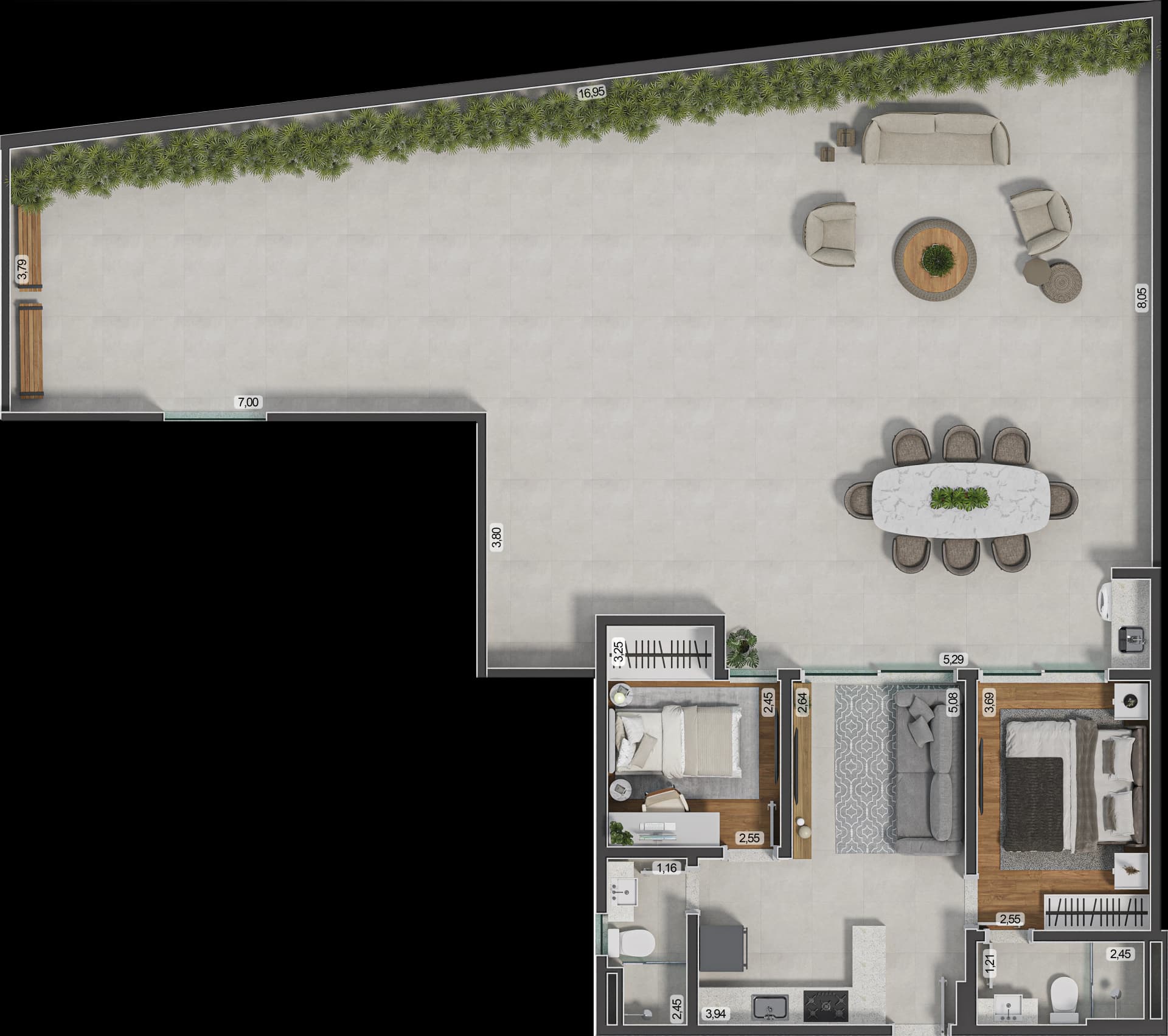 Planta baixa do Apto 311 - Apartamento 2 quartos no São Mateus